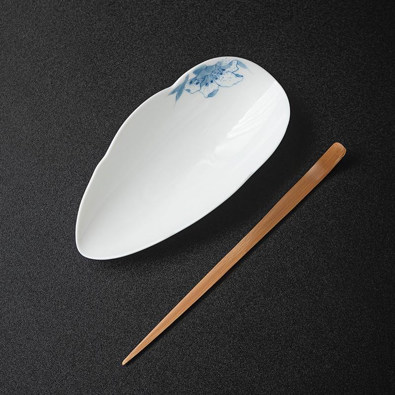 Bộ hai mảnh trà xám thực vật trà, bộ trà cuộn hoa huệ xanh vẽ tay, phụ kiện trà đạo gia dụng, trà đánh thức trà, thưởng thức trà