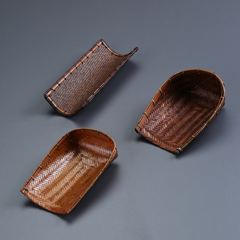 Bộ ba món Chazezhu Bộ trà Zen Nhật Bản Bộ trà sơn mài lớn Phụ kiện khăn lau bằng tre đan thủ công để thưởng thức Hoa Sen Trà