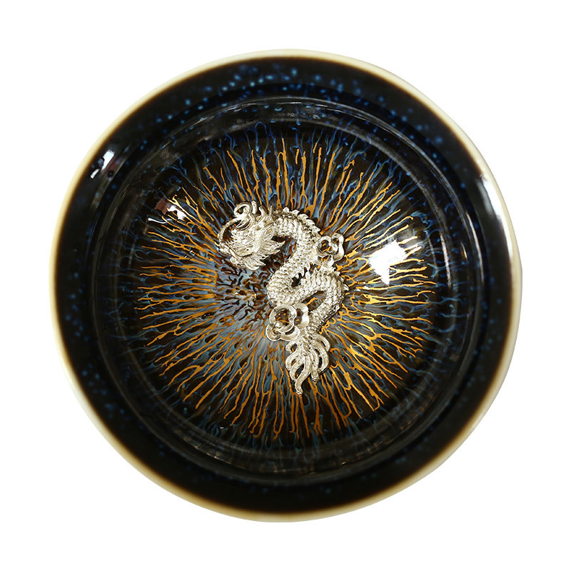 Tách trà men Tianmu có ren vàng, cốc lông thỏ khảm bạc, cốc chủ, cốc đơn nung lò, cốc bạc mười hai cung hoàng đạo, cốc sứ.