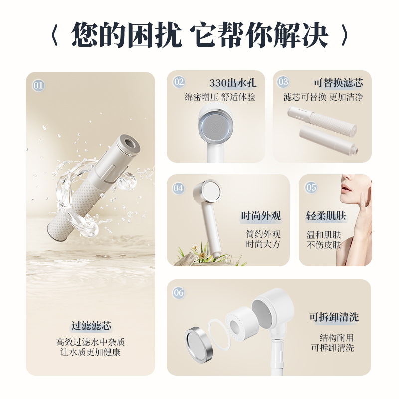 Vòi hoa sen tăng áp cầm tay ecoco phòng tắm gia dụng vòi hoa sen có lọc khử clo