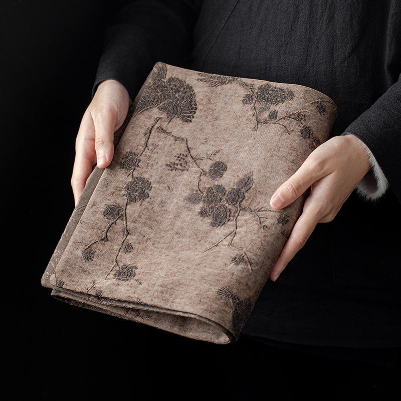 Bán buôn sợi mây thơm lụa bàn trà Tấm lót bàn lụa tussah Khăn trải bàn cổ điển nhẹ sang trọng vải nghệ thuật cốc Khăn trải bàn đơn giản