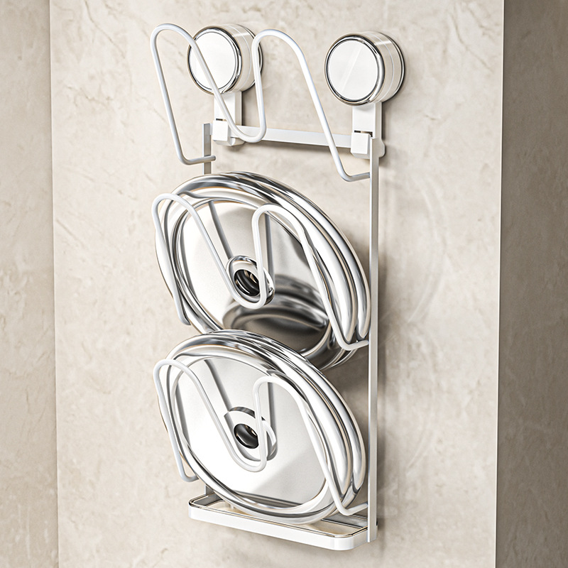 Khay hút, giá nắp nồi sắt rèn, dụng cụ đặt nắp nồi không đục lỗ, giá treo tường, giá bếp đa năng