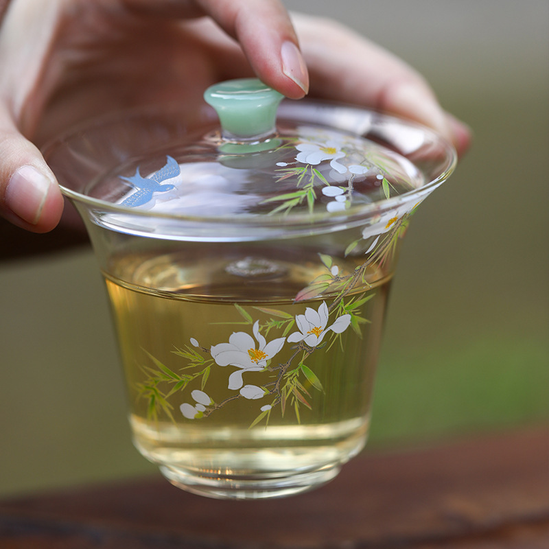 Cốc trà cốc trà cốc trà xanh đơn Phong Cách Trung Quốc Bát trà Kung Fu chống bỏng dụng cụ pha trà Kung Fu gia dụng