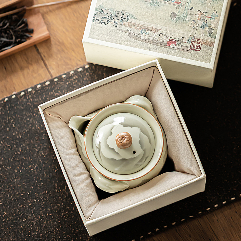 Ấm trà nắm tay Ruyao Mountain Ruhua Bộ trà Kung Fu gốm sứ Ấm trà Bình Bảo Bình Đồ pha trà đơn gia dụng cổ điển