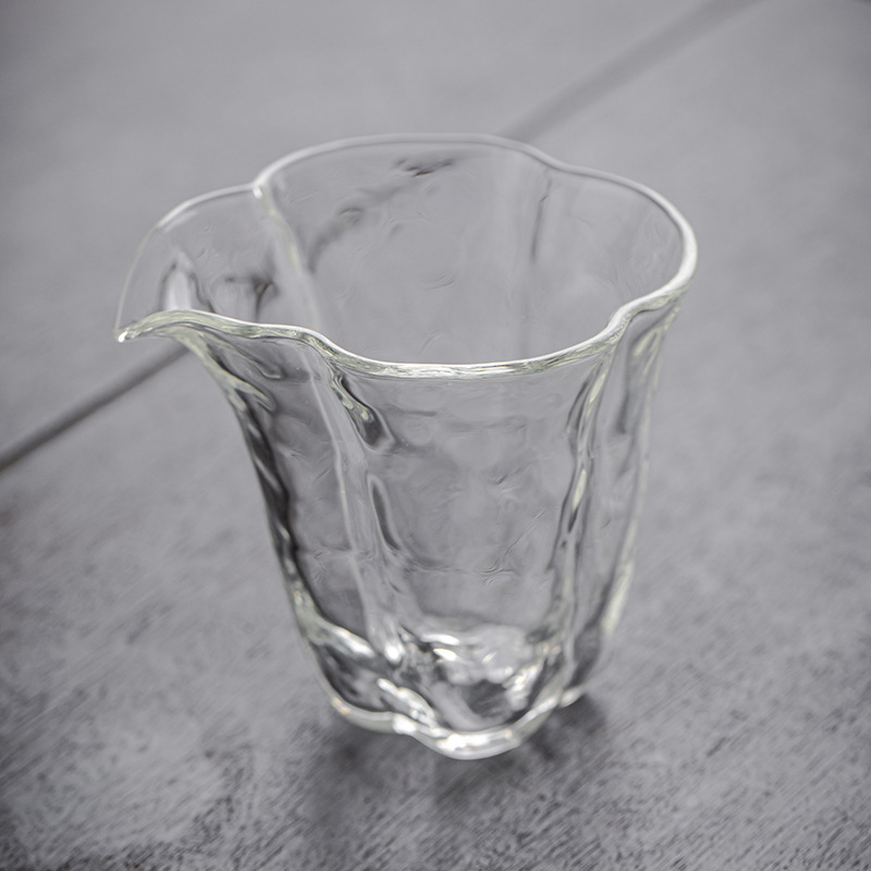 Cốc thủy tinh hoa Thu hải đường có hình búa, dụng cụ pha trà bằng Borosilicat cao, dụng cụ pha trà Kung Fu sáng tạo thủ công, chịu nhiệt, dày Biển Trà