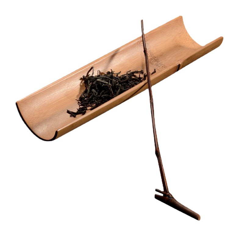 Bộ muỗng trà tre than hóa hai món, dụng cụ rải trà, khay trà, phụ kiện trà đạo, bộ dụng cụ trà đạo sáu quý, dùng trong gia đình.