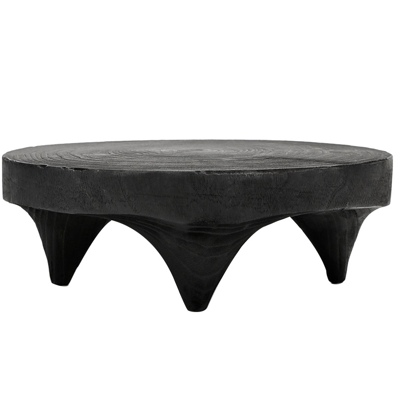 Bàn trà nhỏ bằng gỗ cacbon, Khay trà nhỏ hình vuông, bình pha khô hình tròn, Bộ trà Kung Fu gia dụng, khay, phụ kiện Bộ trà