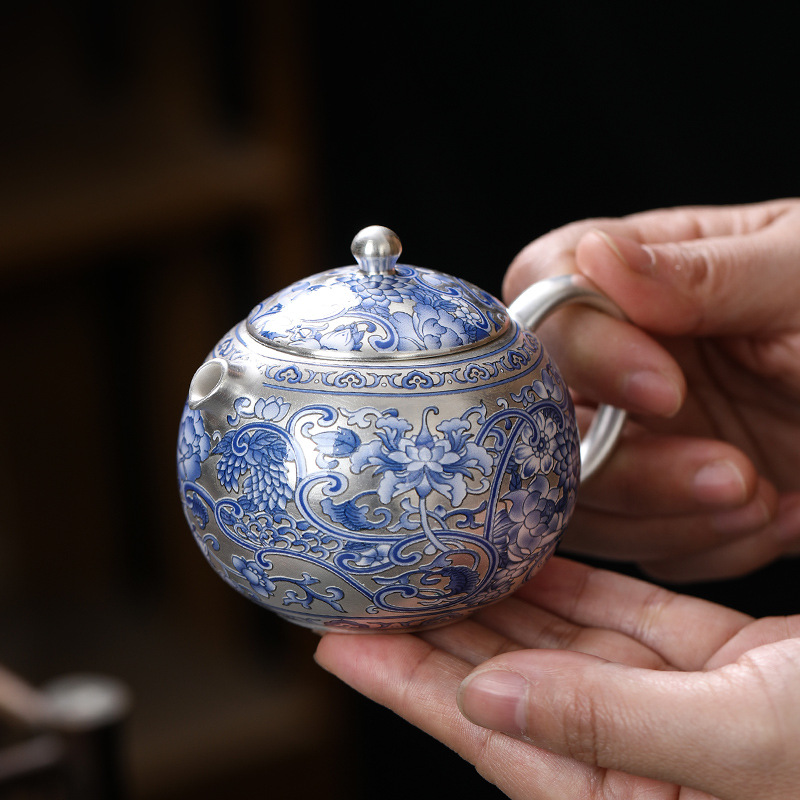 Bộ ấm trà Kung Fu sang trọng nhẹ Bộ ấm trà gốm sứ cao cấp Bộ bát có nắp du lịch hoa văn rồng bán buôn kiểu Trung Quốc mới