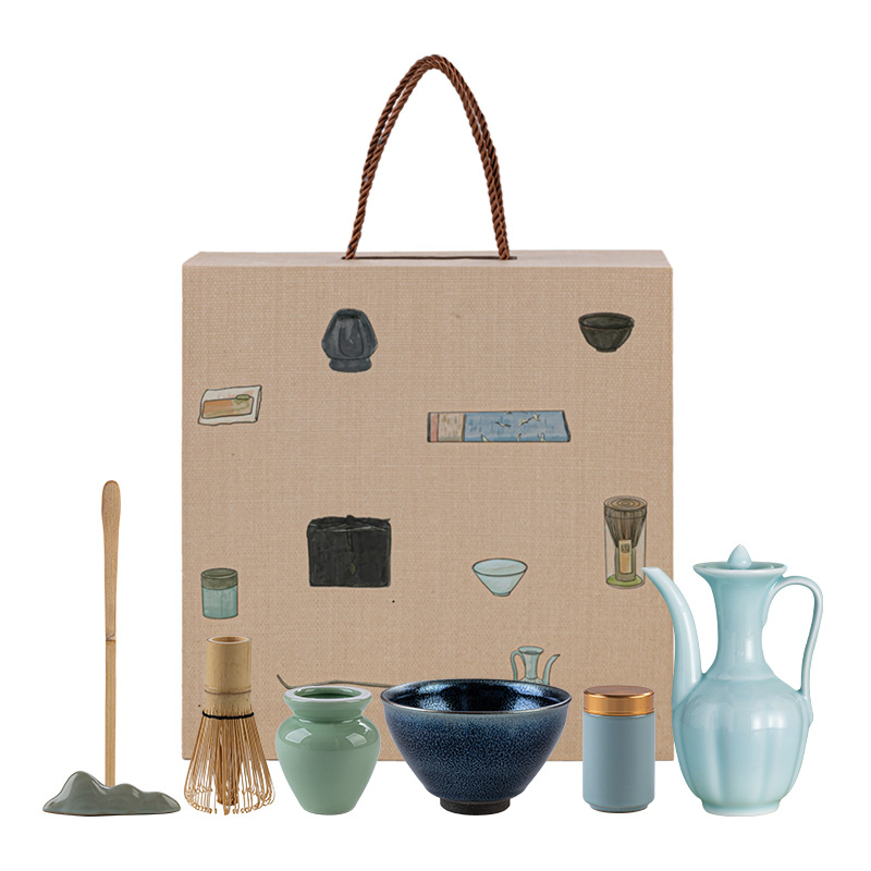 Nhà Máy bán hàng trực tiếp Bộ trà đặt hàng Thời Nhà Tống, bộ trà bột, nồi pha trà, mơ mộng, Bộ trà đặt hàng giả Song