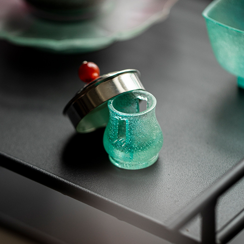 Phụ kiện bộ trà Kung Fu tráng men cổ kính Thiết bị pha trà cao cấp Thiết bị pha trà cao cấp Thương hiệu Yushantang Nắp tráng men lộng lẫy