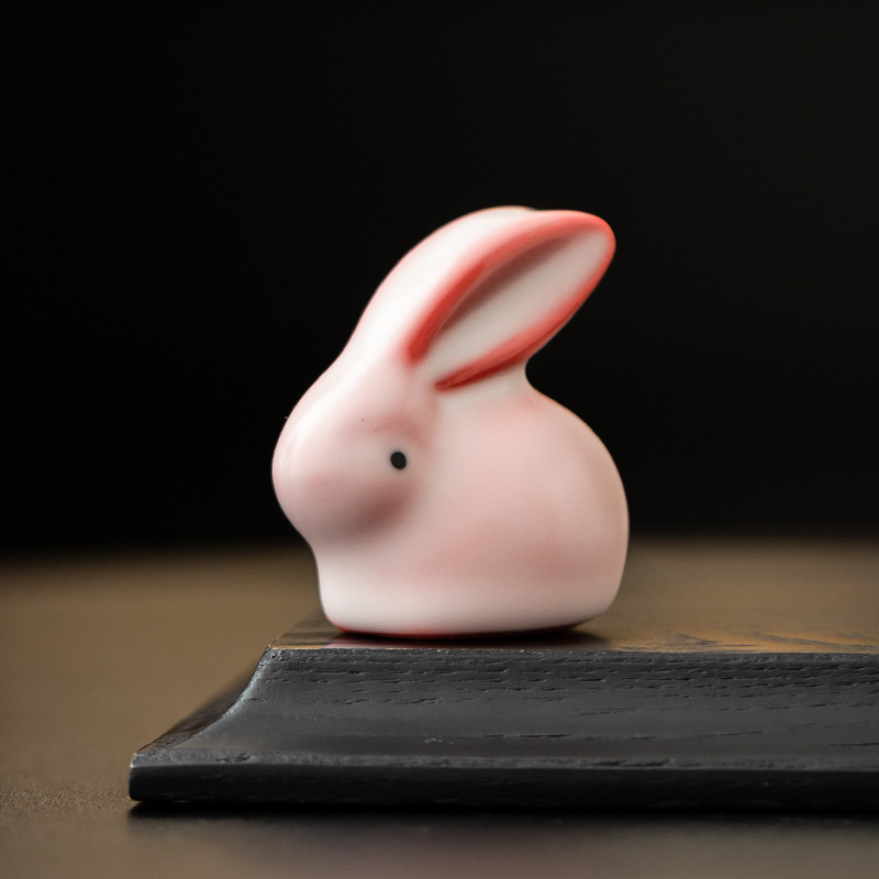 Ruyao mỡ lợn đông lạnh phủ bột Ru thỏ gốm sứ đồ trang trí vật dụng trà đạo phụ kiện trà đạo bàn trà đồ trang trí chơi trà