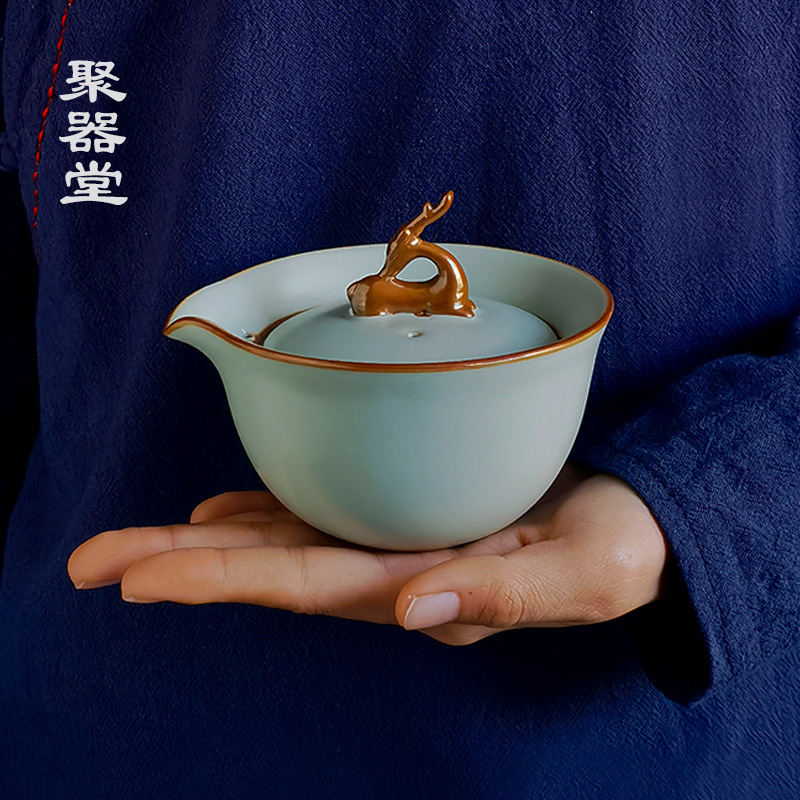 Lò nung Juqitang Tianqingru có thể nâng một ấm hai cốc có nắp, một ấm trà lớn không nóng, ấm cầm tay