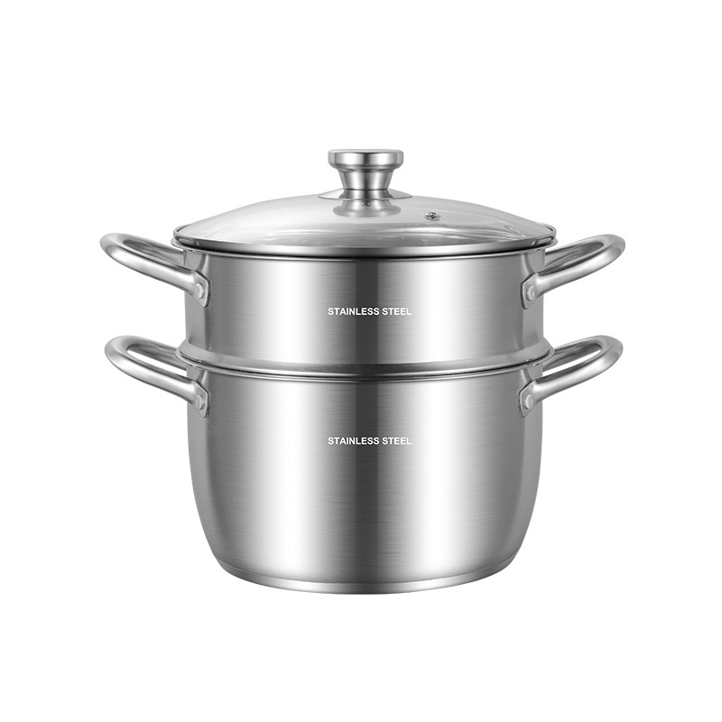 Lezai 316 thép không gỉ 2 lớp composite thép nồi súp dày đa chức năng nồi cảm ứng nồi hộ gia đình nồi súp