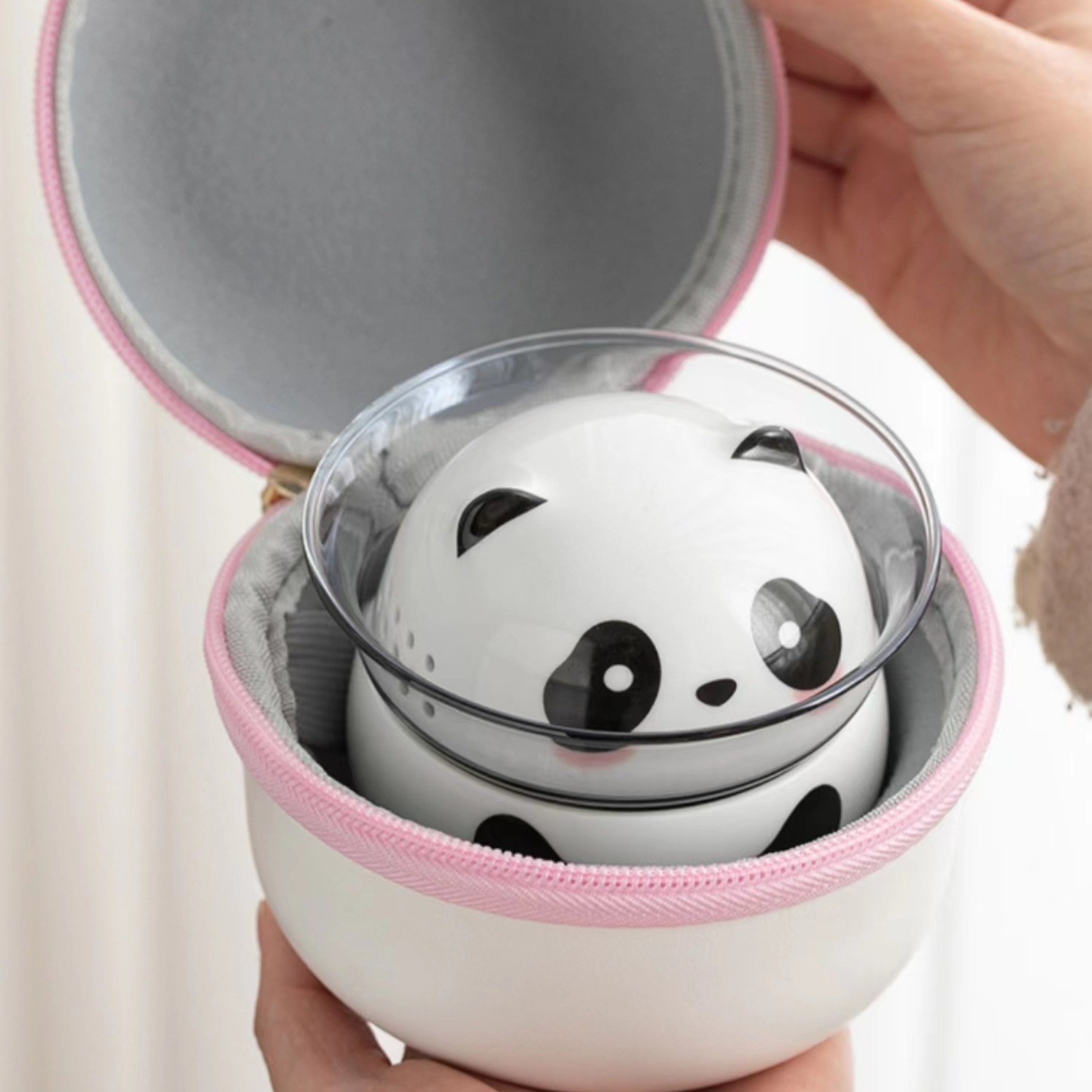 Bộ trà du lịch Gấu trúc, cốc nhanh di động, ấm trà di động cắm trại ngoài trời, đồ lưu niệm Thành Đô