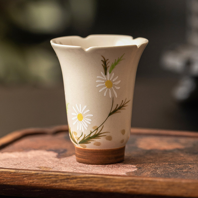 Vẽ tay Juyun Mùi thơm Cốc trà Kung Fu chuyên dụng cá nhân Cốc chủ nhân Cốc uống trà gia dụng Cốc trà gốm sứ Cốc trà