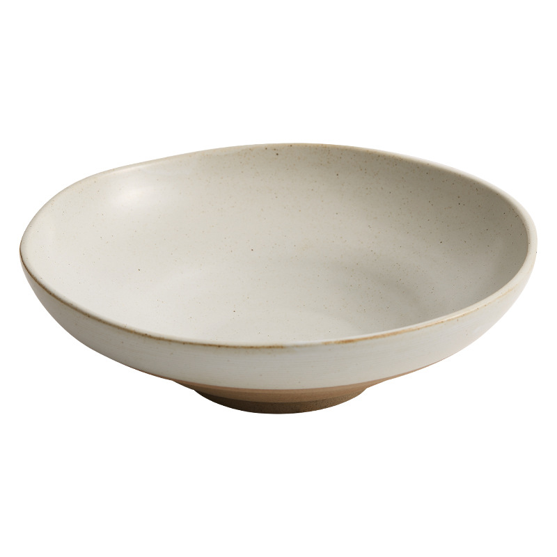 Bát canh gốm thô, bát đựng cá bắp cải muối gia dụng, bát lớn, bộ đồ ăn bằng sứ sáng tạo có ren kéo tay, bát ăn, bát mì thương mại