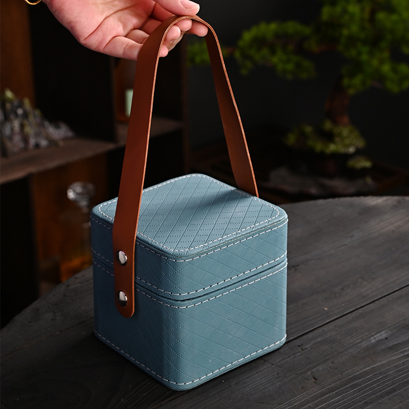 Bộ ấm trà Kung Fu du lịch Ruyao, một ấm hai cốc, đồ pha trà cầm tay di động đi công tác ngoài trời, quà lưu niệm