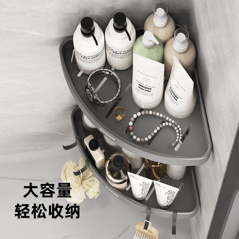 Giá để đồ trong phòng tắm không đục lỗ, giá để đồ rửa tay trong nhà vệ sinh, giá để đồ tam giác trên tường, giá treo tường bồn tắm