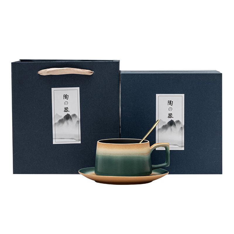 Bộ cốc và đĩa cà phê gốm sứ cốc mug giá trị cao gia dụng cốc nước chuyên dụng cá nhân cốc uống trà chiều văn phòng