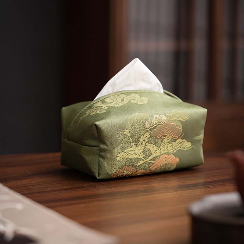 Túi đựng khăn giấy gấm gấm, khăn giấy vải nhiều màu vân thông, hộp rút giấy, bàn trà, phòng trà, túi đựng đồ chống bụi hàng ngày