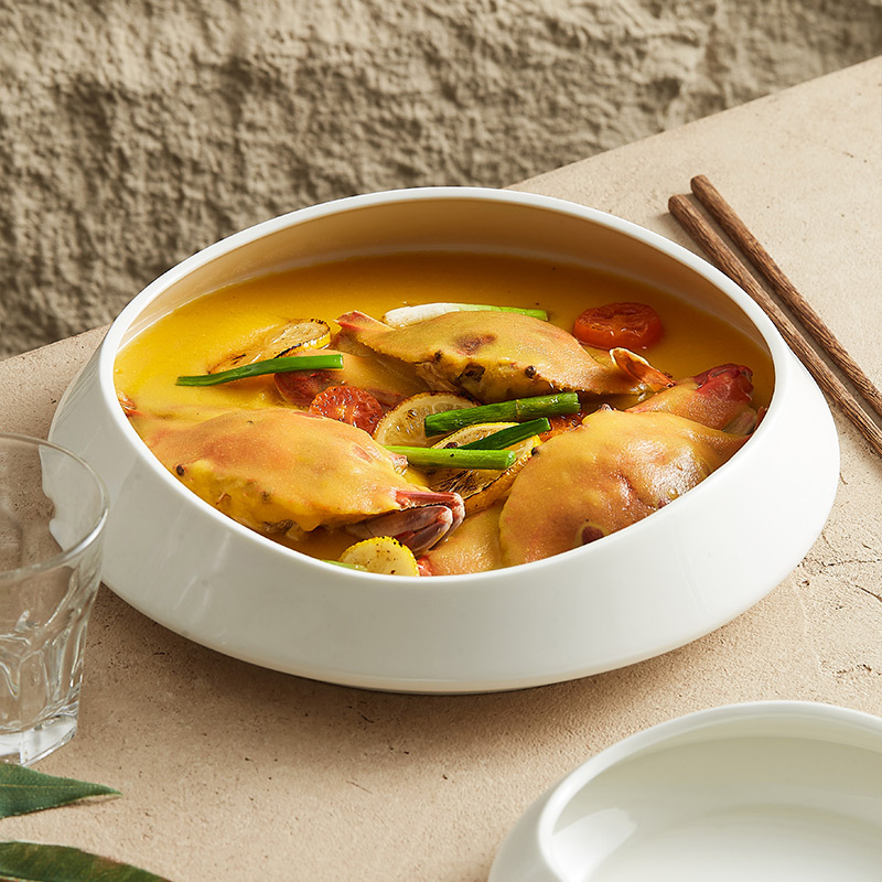 Bộ đồ ăn bằng sứ trắng Dehua, đĩa Guanshan, đĩa gốm gia dụng, nhà hàng cao cấp cá tính sáng tạo khách sạn, thương mại có hình dạng đặc biệt