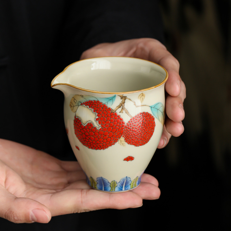 Cốc đường Lychee gốm sứ chịu nhiệt gia dụng cao cấp tinh tế dung tích lớn đồ trà Haifen phụ kiện bộ trà Kung Fu