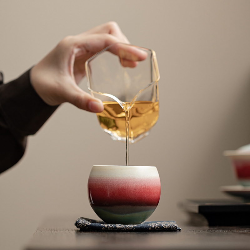 Lò nung Aurora biến Pinellia Dragon Egg Cup Cốc gốm thủ công Cốc chủ nhân Cốc trà Bộ trà Kung Fu Cốc trà Hộp quà