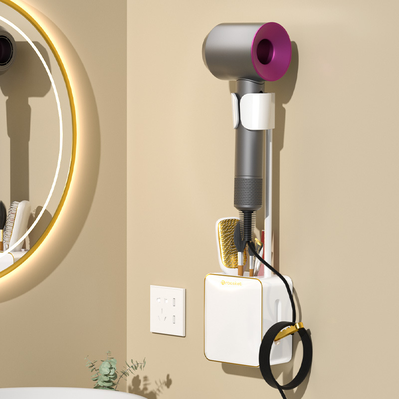 Giá đỡ máy sấy tóc lười nhà vệ sinh, Máy Sấy Tóc không tay, Giá đỡ máy sấy tóc rảnh tay, treo tường không cần đục lỗ