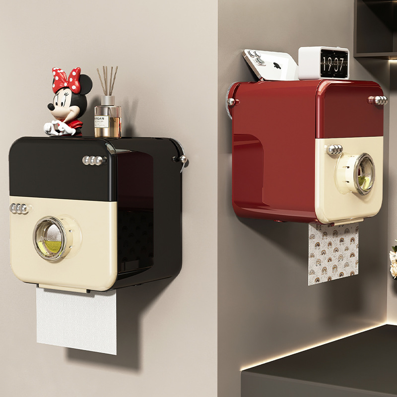 Cốc hút hộp đựng giấy vệ sinh thơm phòng tắm hộp đựng khăn giấy vệ sinh không đục lỗ hộp đựng giấy vệ sinh treo tường nhà vệ sinh