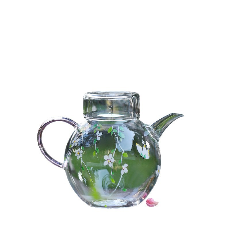 Ấm trà thủy tinh borosilicate cao Huazhao Ấm trà nhỏ dành cho một người có dung tích nhỏ và bộ lọc để pha trà xanh Ấm trà đặc biệt