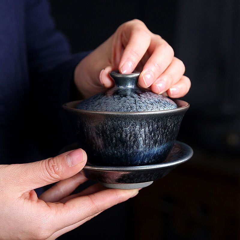Bộ ấm trà Jianzhan cao cấp trọn bộ dụng cụ pha trà Kung Fu đơn giản cho phòng khách văn phòng gia đình cổ điển thủ công