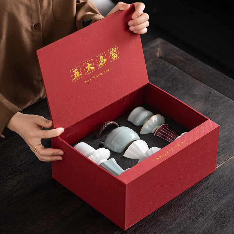 Bộ ấm chén trà Kung Fu nổi tiếng gồm 5 bộ, 1 ấm và 5 chén, dùng trong gia đình, văn phòng, hộp quà tặng đầy đủ, hộp quà tặng