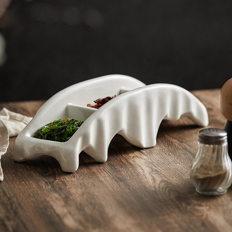 Món ăn gốm sứ Xiaoqiao Liushui, bộ đồ ăn đặc biệt, đĩa chia ngăn, lẩu khách sạn Nhật Bản, đĩa rau lạnh, đĩa dưa muối