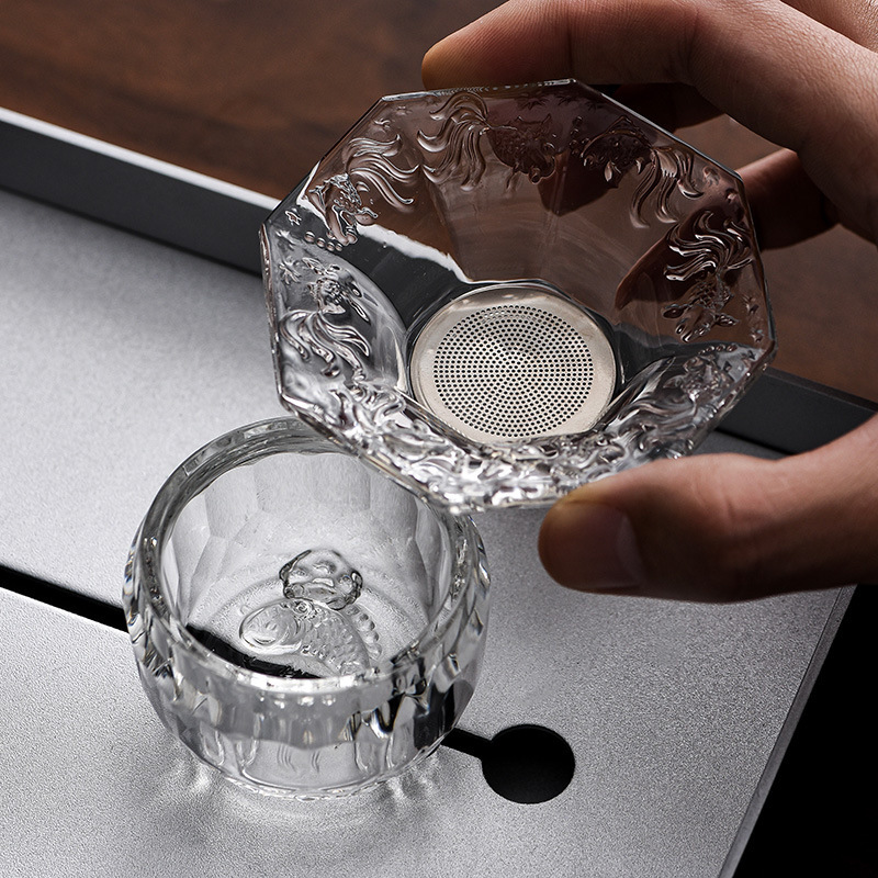 Lọc trà thủy tinh lọc trà sáng tạo lọc trà gốm sứ lưới pha trà phụ kiện Phễu lọc trà bộ lọc