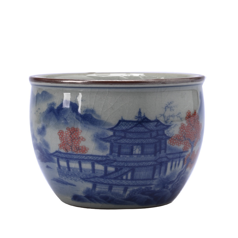 Cốc chủ nhân màu xanh và trắng, gốm cũ, đất sét, cành sen, trà, tách trà, cốc đơn, gốm sứ thủ công, cốc nước, bát trà