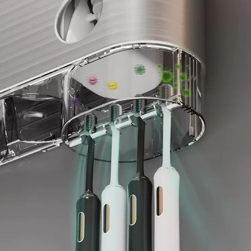 Giá để bàn chải đánh răng, Cốc đựng bàn chải đánh răng, cốc nước súc miệng điện, dụng cụ đánh răng, giá treo tường không đục lỗ, giá treo hộp đựng bàn chải đánh răng