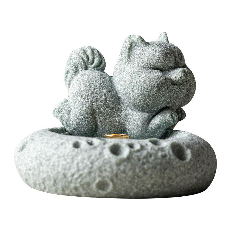 Đồ trang trí cắm hương thơm con chó mười hai cung hoàng đạo cát xanh đồ trang trí nhỏ đồ trang trí đơn giản đồ trang trí đơn giản