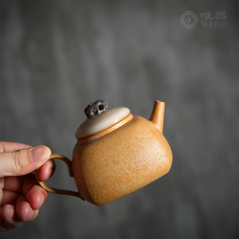 Bộ trà Kung Fu gốm sứ Ấm trà thủ công Ngô Tuấn Ấm trà đơn gia dụng men ngọc Ấm sứ nhỏ cổ điển cao cấp