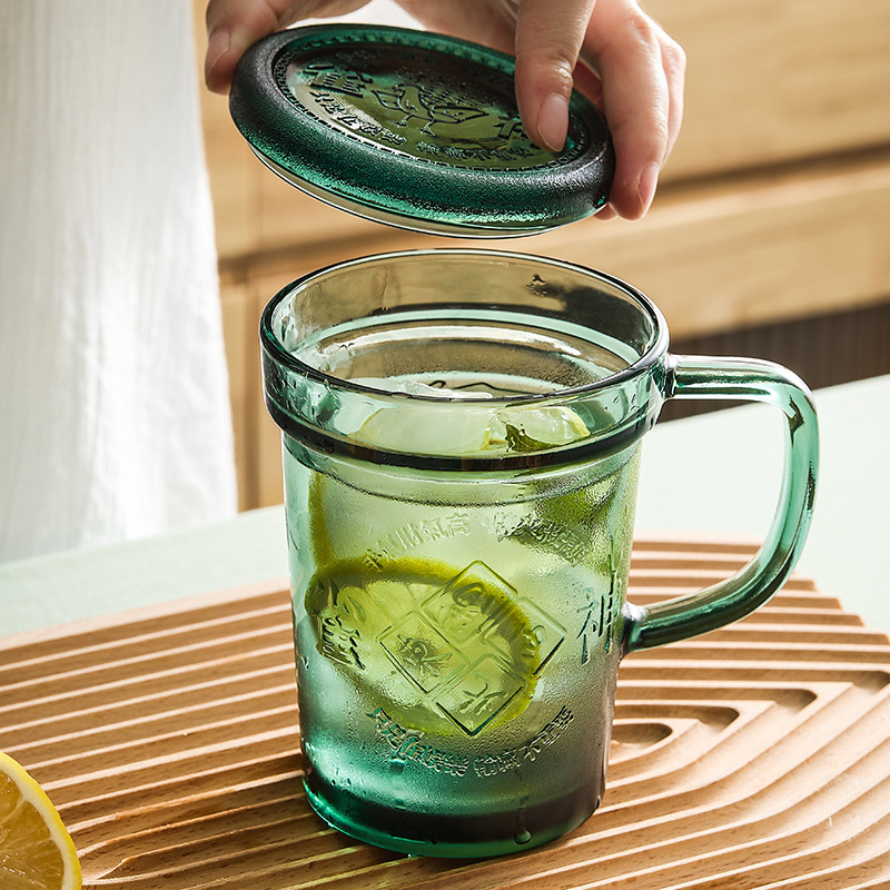 Cốc pha trà văn phòng gia dụng có nắp đậy cốc uống nước sáng tạo nhiệt độ cao quốc gia