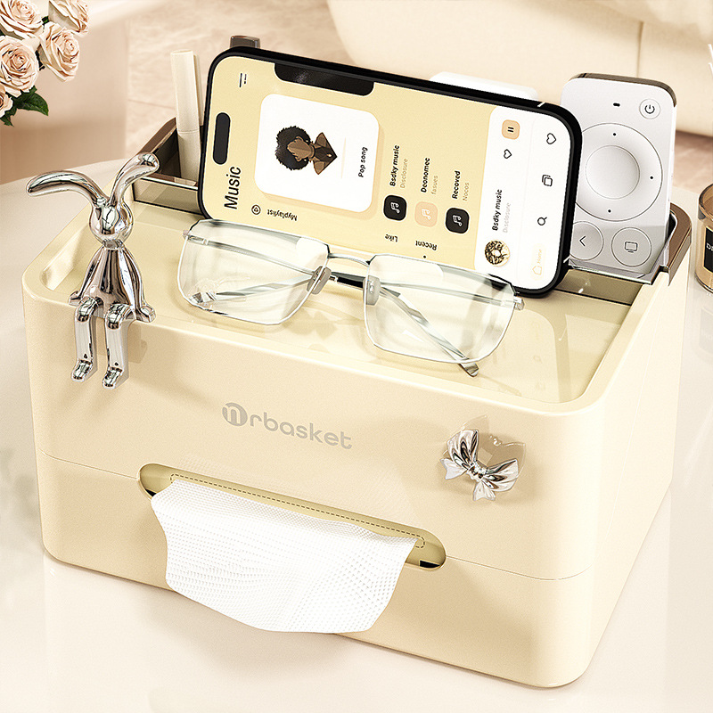 Hộp đựng khăn giấy gia dụng phòng khách bàn cà phê phòng ăn sáng tạo sang trọng đa chức năng phòng ngủ để bàn điều khiển từ xa hộp đựng giấy