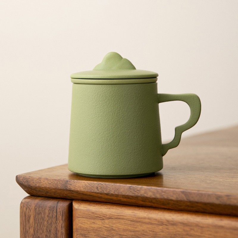 Cốc trà gốm sứ có nắp tách trà tách trà cốc pha trà đơn giản nhẹ nhàng sang trọng cho cá nhân nam nữ bán buôn cốc nước văn phòng