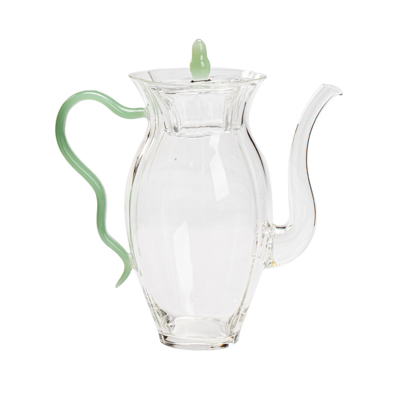 Ấm trà thủy tinh Borosilicat cao chịu nhiệt ấm trà Trà Hoa gia dụng ấm trà Trà Trái Cây trà trà trong suốt Bộ trà Kung Fu