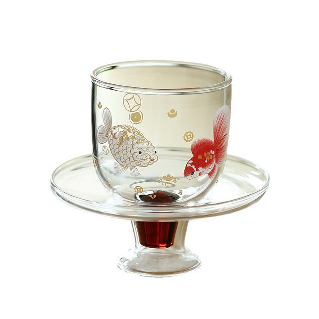 Bộ ấm chén trà Kung Fu giả cổ Song, chất liệu thủy tinh borosilicate cao cấp, màu xanh lá, kèm đĩa