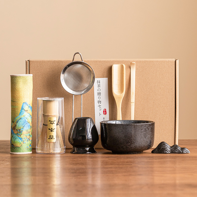 Bộ bát Matcha Baibenli, bình trà, bình trà, dụng cụ pha trà, bát trà gốm sứ, máy khuấy gia dụng kiểu Nhật, bình trà đứng