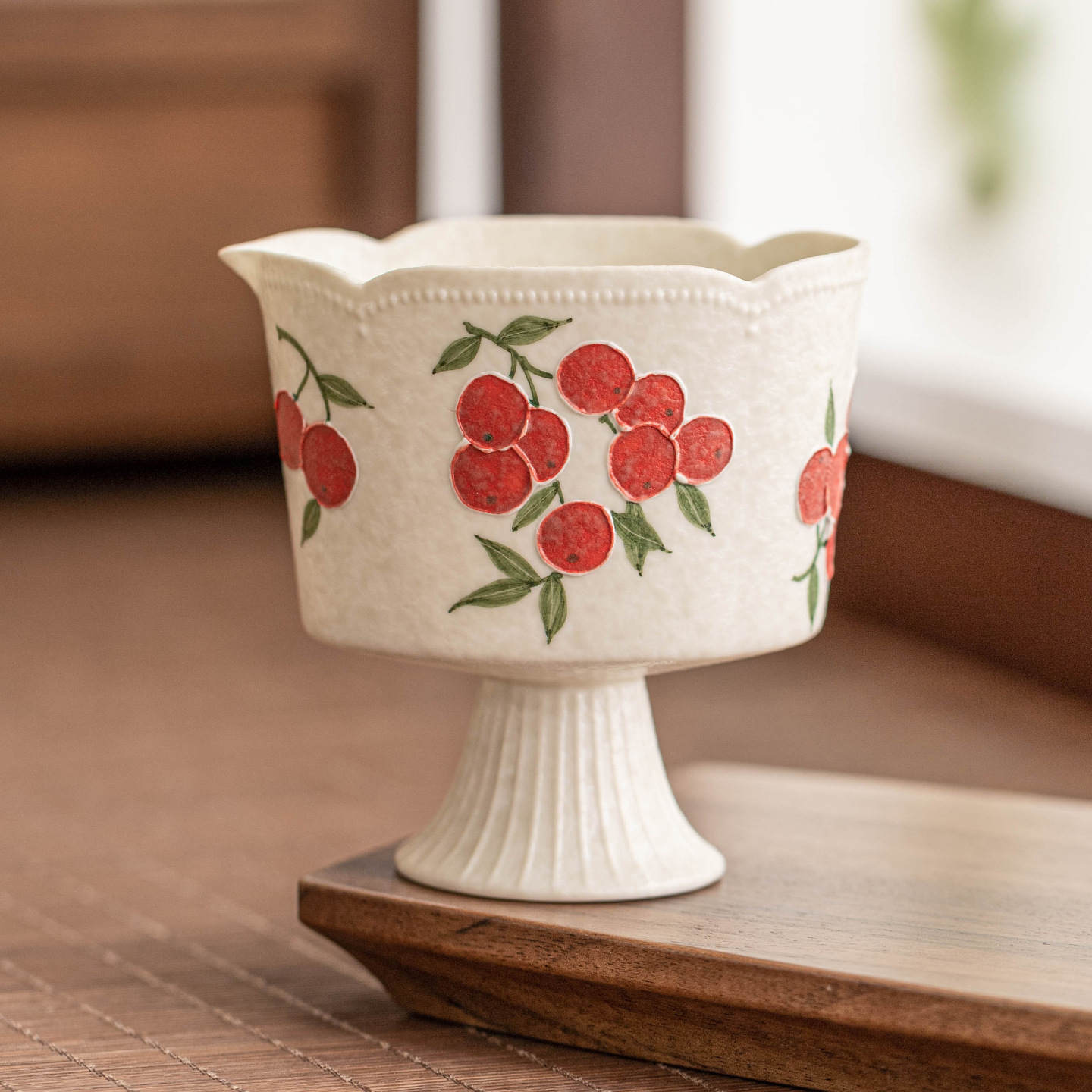 Nhà máy đá mỏ gốm trắng cốc công cộng đống chạm khắc anh đào cốc công bằng sáng tạo trà cao cấp phân chia trà bộ trà Kung Fu