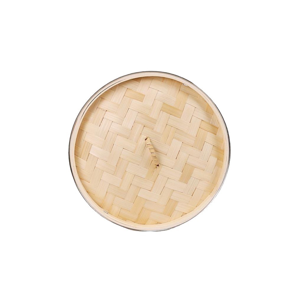 Xửng hấp tre có viền inox 304 ZSM004, nồi hấp đồ ăn nhẹ, giỏ hấp cơm tre nhà hàng trà chiều
