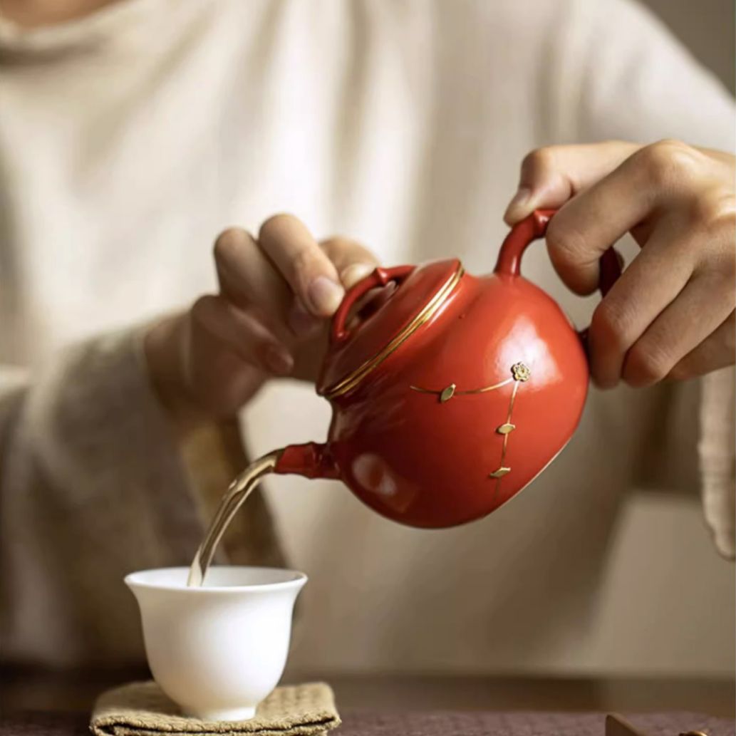 Bình trà móng tay Bình gốm sứ bình trà bình trà Bình gốm sứ bình trà nhỏ bình trà gốm sứ Bình pha trà mở bình trà hộp quà