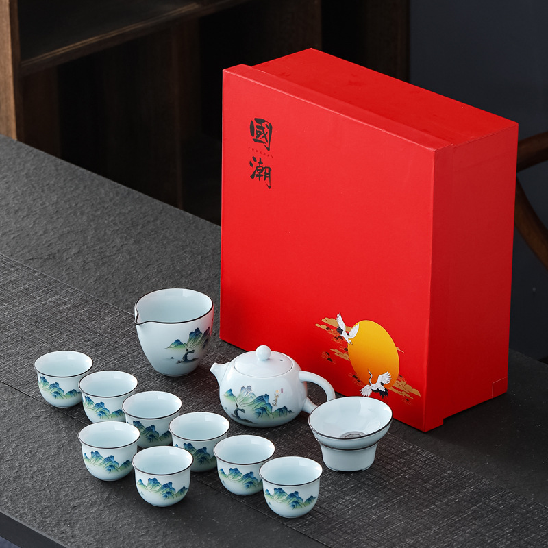 Nhà Máy bán hàng trực tiếp bộ Trà Công Phu men ngọc gốm sứ kinh doanh sự kiện công ty Quà tặng khuyến mãi hội nghị thường niên LOGO Quà Tặng