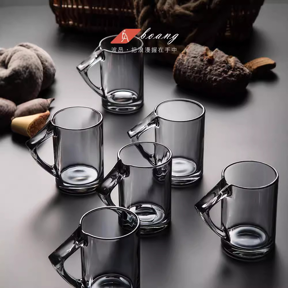 Ly nước thủy tinh cao cấp dùng trong gia đình, ly ăn sáng, ly nước ép và nước uống lạnh phong cách ins, dày dặn, chịu nhiệt cao và chống nổ.