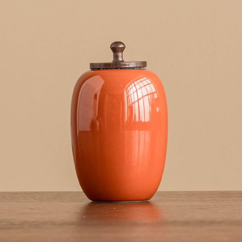 Bình đựng lá trà Sujin bằng gỗ mun, bình đựng trà cỡ nhỏ bằng gốm sứ gia dụng, bình kín khí chống ẩm, đồ trang trí sáng tạo, bình rỗng